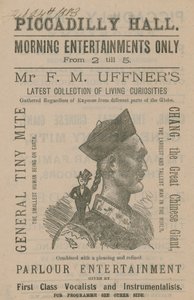 Advertisement for Piccadilly Hall Freak Show