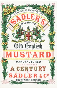 Advertisement for Sadlers Old English Mustard by English School