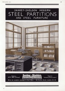Advertisement for Sankey-Sheldon Steel Partitions, 1937 by English School