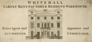 Advertisement for Whitehall Carpet Manufactory and Bedding Warehouse by English School