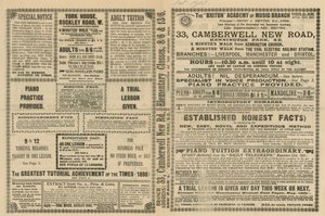 Advertisement for a variety of musical practices by English School