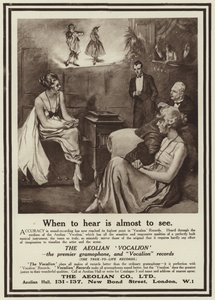 Advertisement for the Aeolian Vocalion gramophone