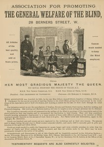 Advertisement for the Association for Promoting the General Welfare of the Blind