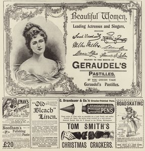 Advertising spread from The Graphic Christmas Number 1896 by English School