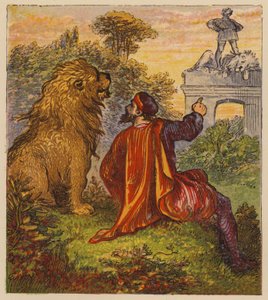 Aesop’s Fables: The Man and the Lion by English School