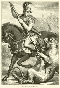 Alexander the Great and the Lion by English School