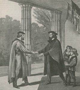 Alfred, Lord Tennyson, Welcoming Giuseppe Garibaldi to His Home on the Isle of Wight by English School