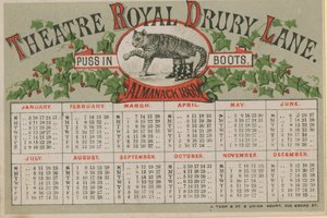 Almanack of 1869, Issued by the Theatre Royal Drury Lane by English School