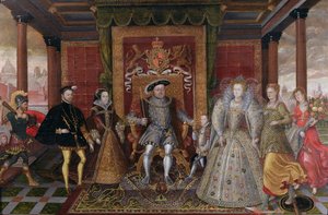 An Allegory of the Tudor Succession: The Family of Henry VIII, c.1589-95 by English School