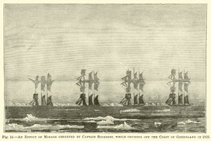 An Effect of Mirage observed by Captain Scoresby, while cruising off the Coast of Greenland in 1822 by English School