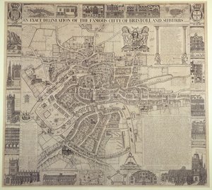 An Exact Delineation of the Famous City of Bristol and Suburbs, by James Millerd, pub.1673