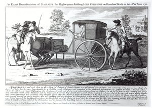An Exact Representation of Maclaine the Highwayman Robbing Lord Eglington on Hounslow Heath on the 26th of June 1750 by English School