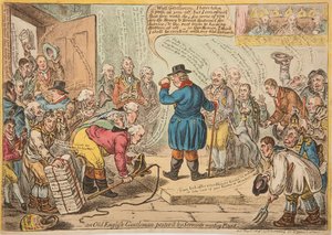 An Old English Gentleman Pestered by Servants Wanting Places by English School