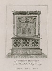 An Ancient Monument in the Chancel of St Mary le Savoy by English School