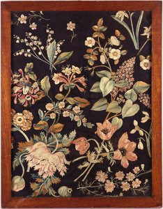 An Embroidered Panel in the Style of Mrs Delany