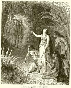 Anacaona, Queen of the Caribs by English School