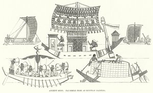 Ancient Ships, Fac-simile from an Egyptian Painting by English School