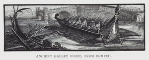 Ancient Gallery Fight, from Pompeii (engraving) by English School