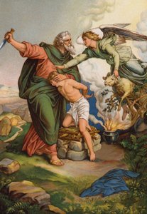 Angel Intervening to Stop Abraham from Sacrificing His Son Isaac