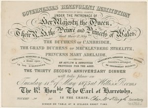 Anniversary Dinner for the Governesses Benevolent Institution, 1875 by English School