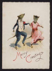 Anthropomorphic mice dancing by English School