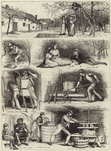Apple Gathering and Cider Making in Devonshire by English School
