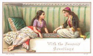 Arabic Ladies playing Board Game
