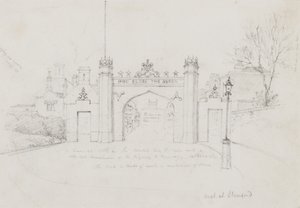 Arch at Stamford, erected to welcome Queen Victoria and Prince Albert en route to Burghley House by English School