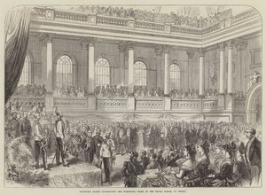 Archduke Albert distributing the Exhibition Prizes in the Riding School at Vienna by English School