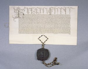 Charter Recording Grant by King Henry VI to New College Oxford of the Estates of Newton Longville, 1441 by English School