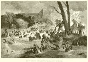 Army of Theodore Overtaken by a Flood Crossing the Bashilo by English School