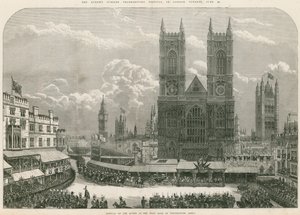 Arrival of Queen Victoria at the West Door of Westminster Abbey by English School