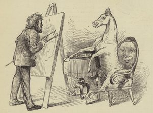 Artist Painting Horse by English School
