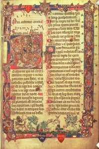 Stags and Birds (from the Arundel Psalter, c.1310) by English School