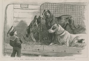 At a Dog Show - The Great Danes and the Little Englishman