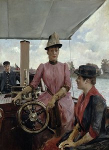 At the Helm - Ladies aboard the Riverboat Hassan