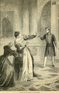 Attack of Don Miguel on his Sister, from Cassells Illustrated History of England, 1857-1858 by English School