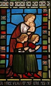 Attending Christ Blessing Children by English School