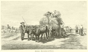 Autumn, Harvesting in France by English School