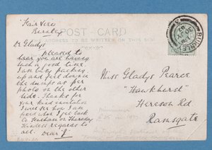 Back of Jim Hogan postcard, 1907