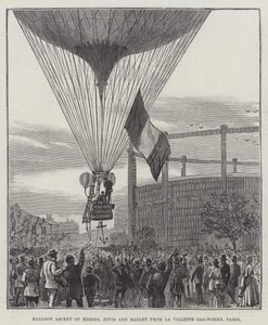 Balloon Ascent of Messers Jovis and Mallet from La Villette Gas-Works, Paris