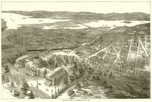 Balloon View of Washington, May, 1861 by English School