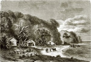 Banks of the River Saigon by English School