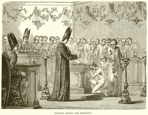 Baptism among the Mormons by English School