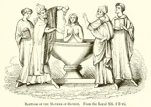 Baptism of the Mother of Becket by English School