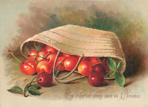 Basket of Cherries by English School