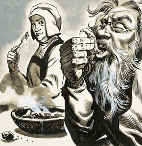 Bearded Man Eating