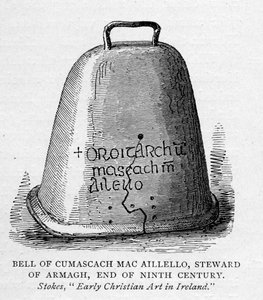 Bell of Cumascach Mac Aillelo, Steward of Armagh, End of Ninth Century, illustration from Short History of the English People by J. R. Green, published 1892