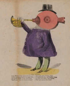 Bellows blowing a horn by English School