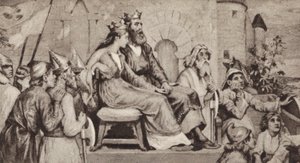 Bertha, wife of Aethelbert, King of Kent by English School